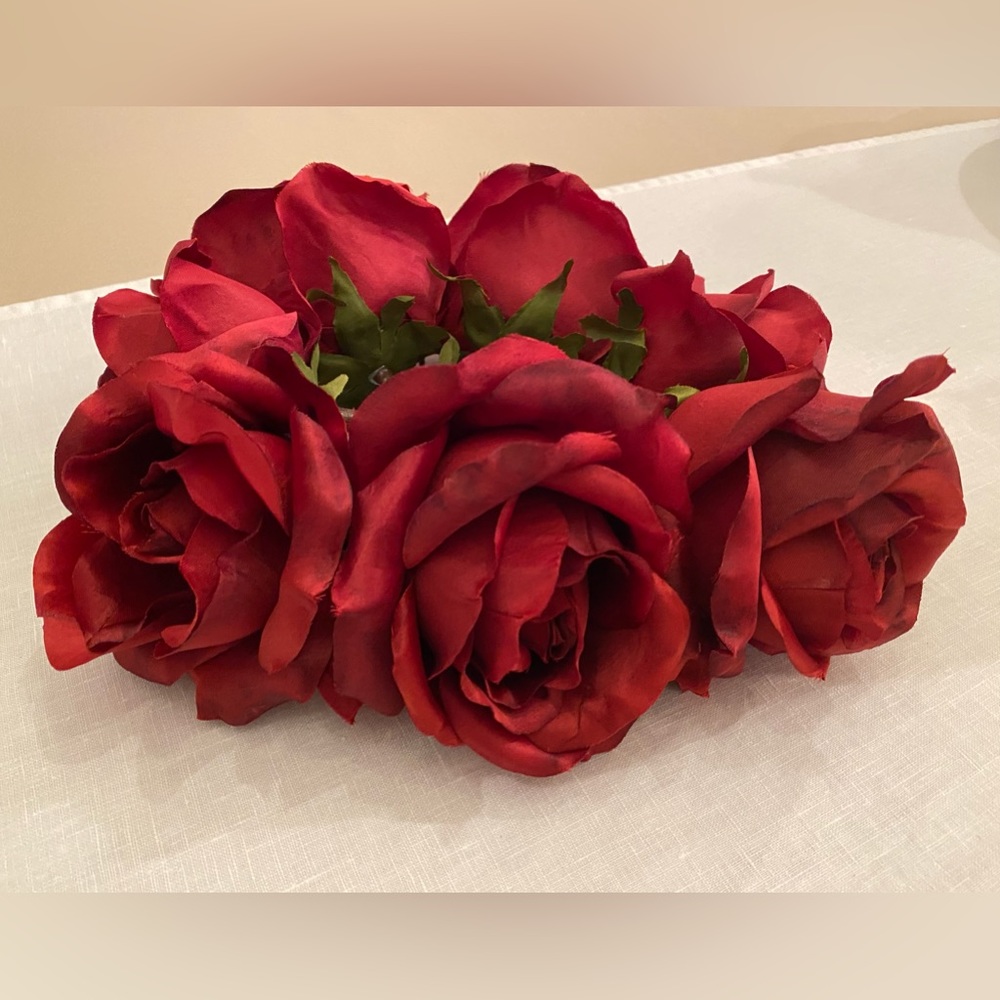 (7) Red Roses / Faux Florals. - Picture 9 of 10